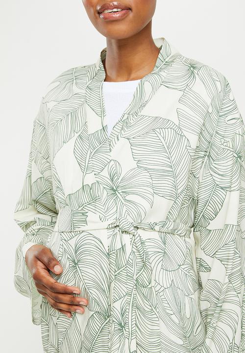Superbalist - Maternity woven belted night gown - sketch palm