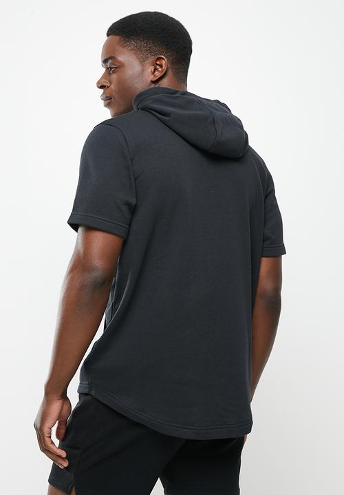 Under Armour - UA Rival Terry Short Sleeve Hoodie- black