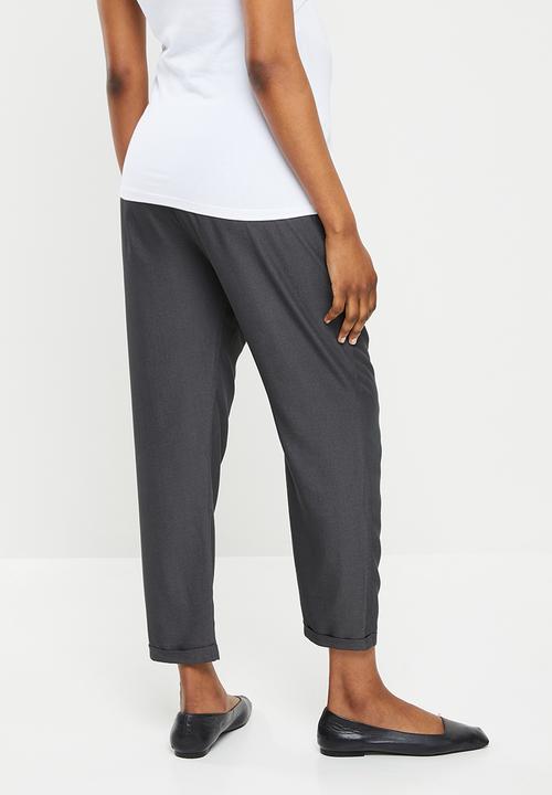 edit Maternity - Maternity drawstring tapered leg pant - black