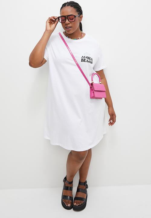 Blake - Plus mini T-shirt dress - white