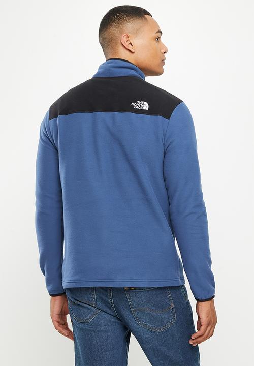 The North Face - M homesafe snap neck fleece pullover - shady blue & tnf black