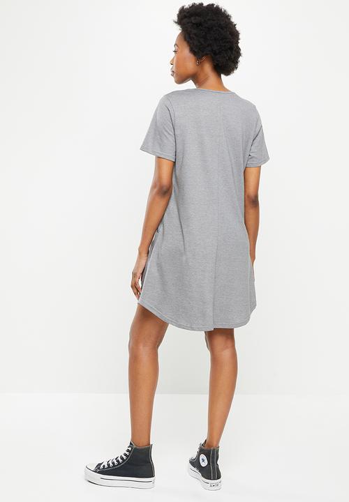 Fox - Heater T-shirt dress - dark grey melange
