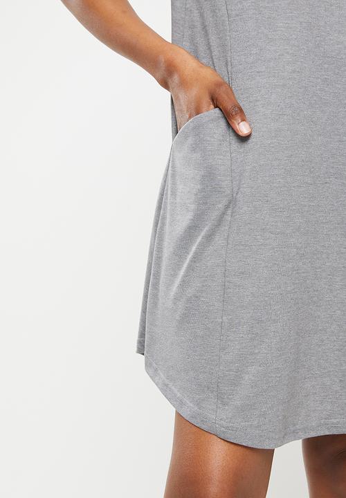 Fox - Heater T-shirt dress - dark grey melange