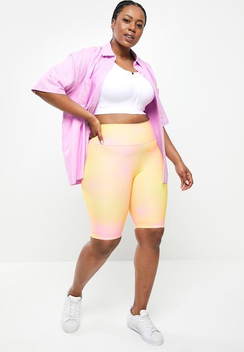 adidas Performance - Plus short legging - bliss lilac & almost yellow