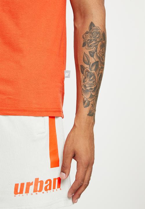 urban° - Urban embroidered  tee - burnt orange