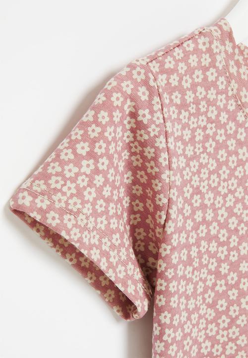 Cotton On - Jamie short sleeve tee - dusty berry/luna floral