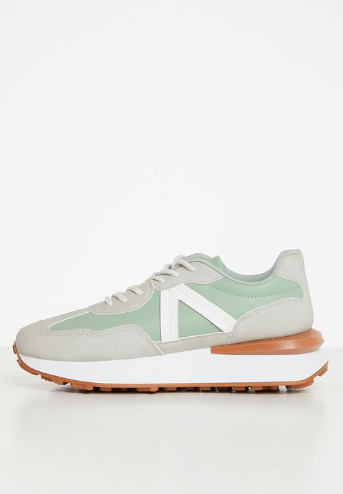 Tom Tom - Noah sporty lace-up sneaker - grey & sage