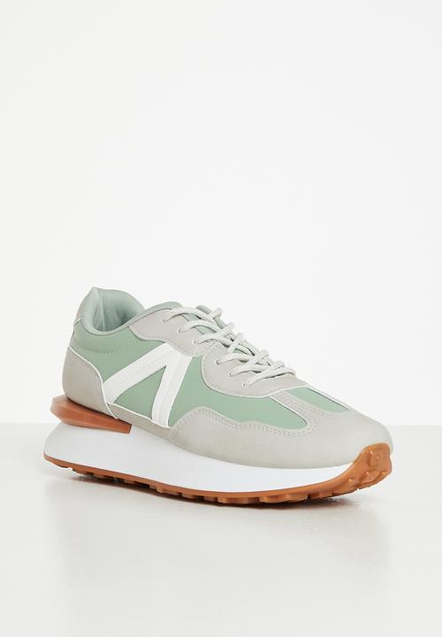 Tom Tom - Noah sporty lace-up sneaker - grey & sage