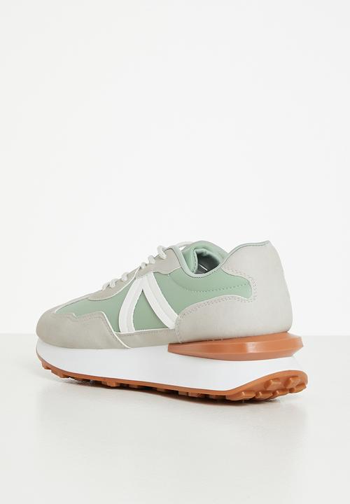 Tom Tom - Noah sporty lace-up sneaker - grey & sage