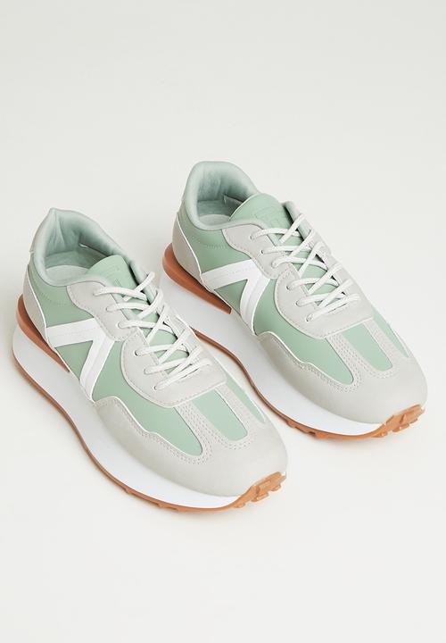 Tom Tom - Noah sporty lace-up sneaker - grey & sage
