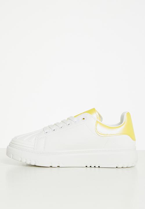 Tom Tom - Charlie lace-up sneaker - white & yellow
