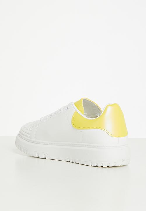 Tom Tom - Charlie lace-up sneaker - white & yellow