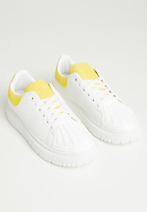 Tom Tom - Charlie lace-up sneaker - white & yellow