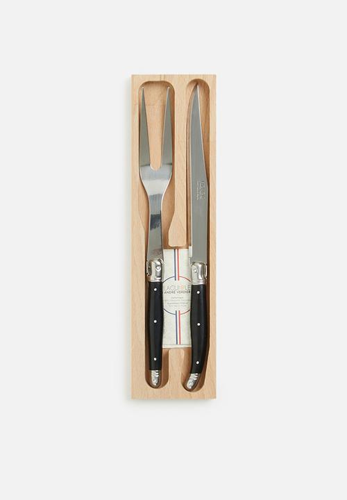 André Verdier - Carving knife and fork set – black