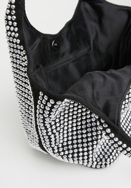 SISSY BOY - Bling shoulder bag - black & silver