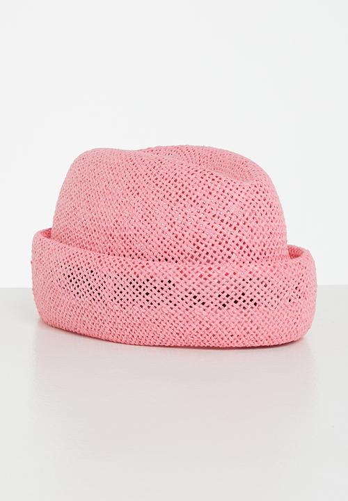 Simon and Mary - Straw military fez - pink