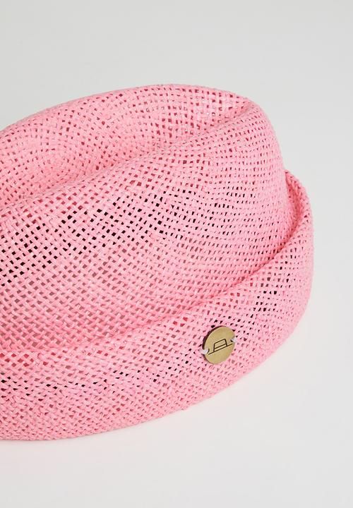 Simon and Mary - Straw military fez - pink