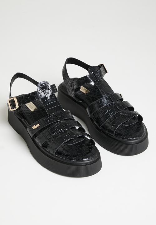 Plum - Resmas flatform sandal - black