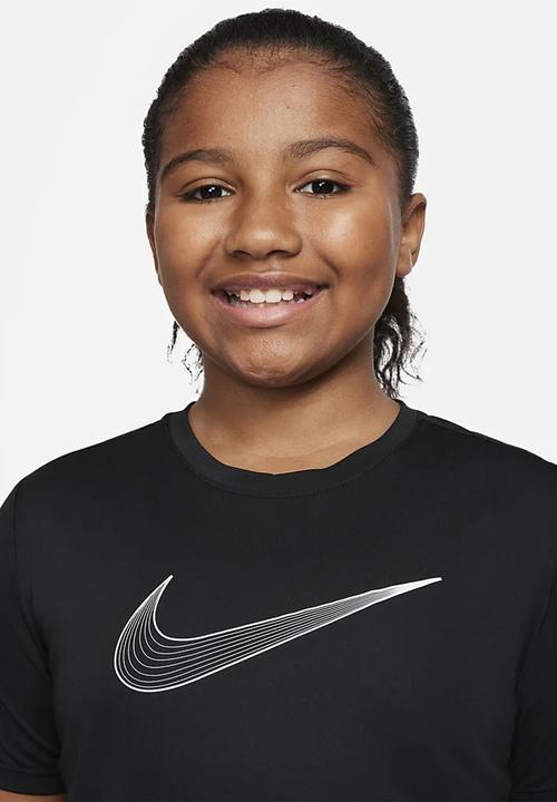 Nike - Nike dri-fit one short sleeve top gx - black & white