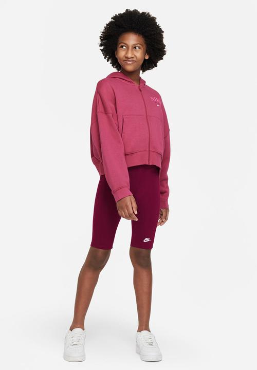 Nike - Nike Sportswear bike 9 in short - dark beetroot & white