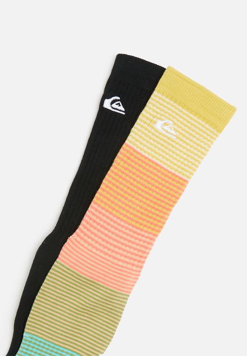 Quiksilver - Quicksilver 2pk crew multi stripe - black & multi