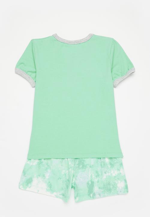 Cotton On - Felix short sleeve pyjama set license - lcn mar mint breeze/ the incredible hulk