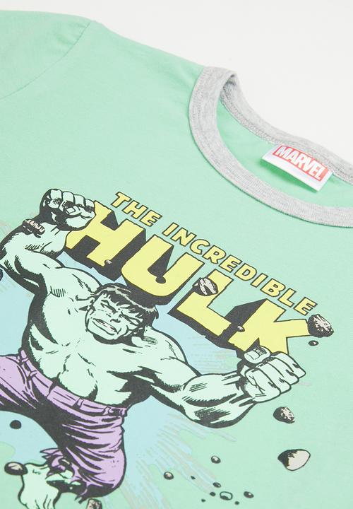 Cotton On - Felix short sleeve pyjama set license - lcn mar mint breeze/ the incredible hulk