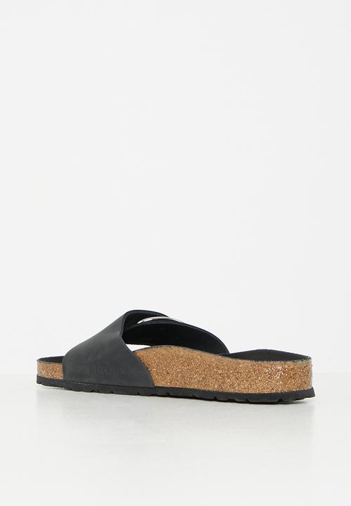 Birkenstock - Madrid big buckle waxy oiled leather regular - black