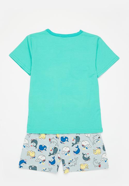Pop Candy - Dolphin pj set - blue/grey