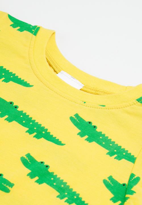 Pop Candy - Boys crocodile tee & shorts set - yellow