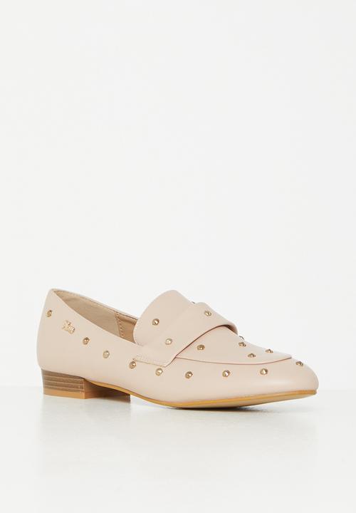 Plum - Optic studded loafer - neutral