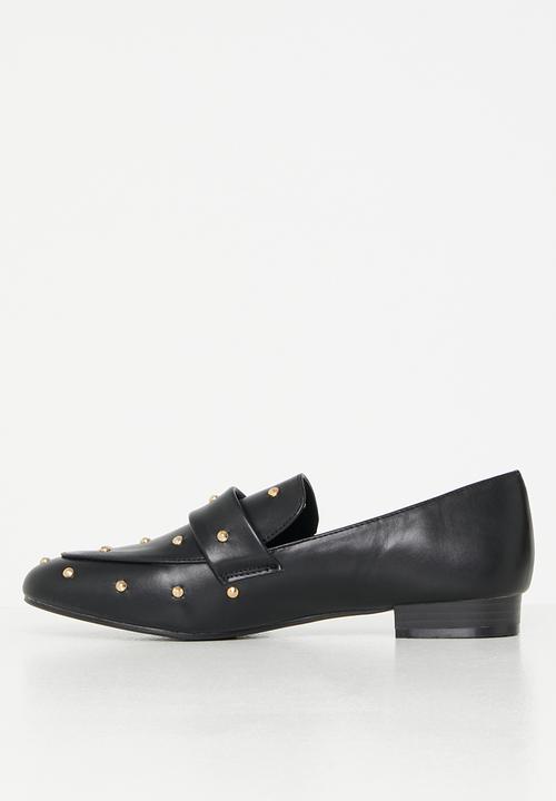 Plum - Optic studded loafer - black