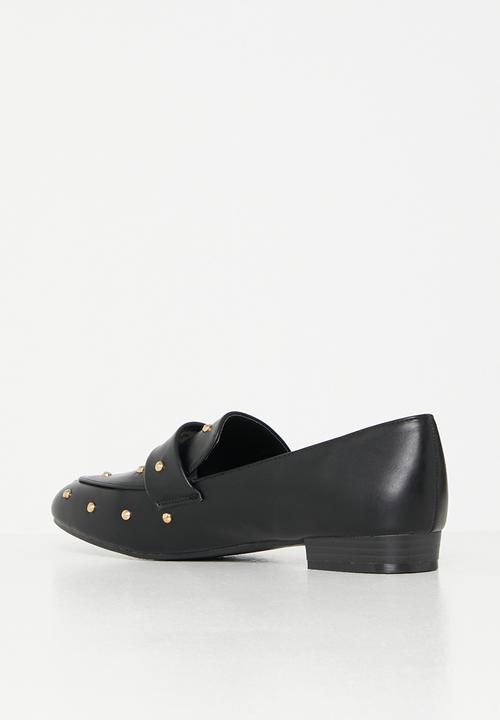 Plum - Optic studded loafer - black