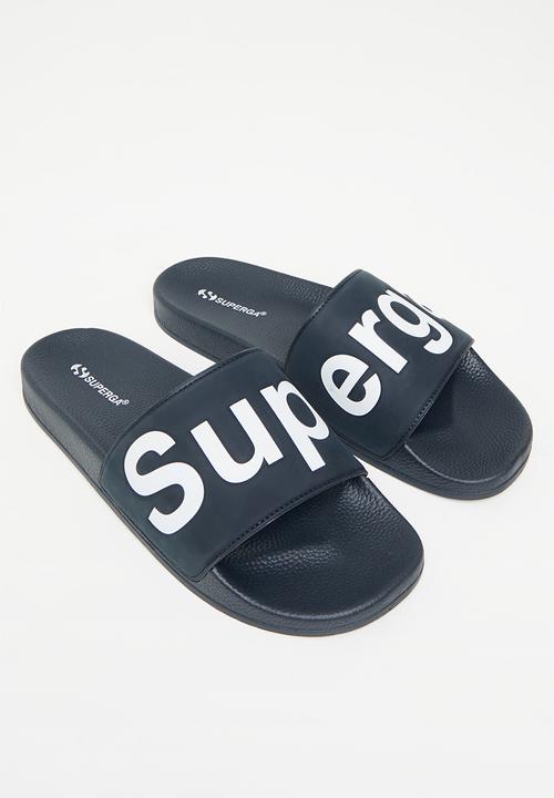 SUPERGA - 1908 Slides polysoft - navy & white