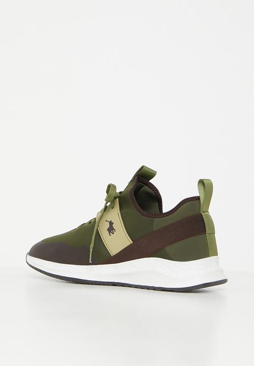 POLO - Mens athleisure side flash polo sneaker - olive