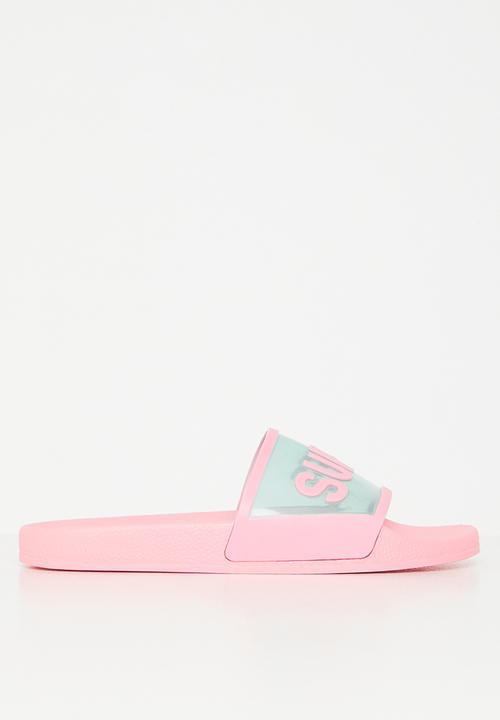 SUPERGA - 1908 Slides clear id - a3l pink green water