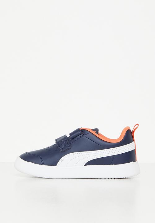 PUMA - Courtflex v2 v inf - peacoat-puma white-nasturtium