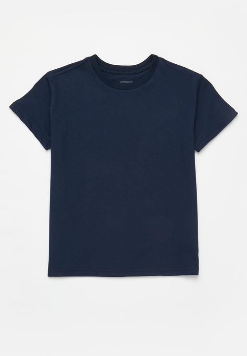Superbalist - Girls 2 pack plain T-shirt - navy & grey