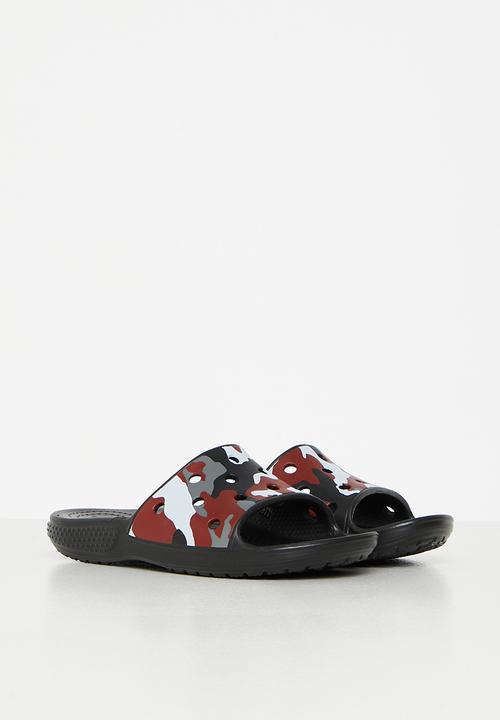 Crocs - Classic crocs camo slide k - black & red