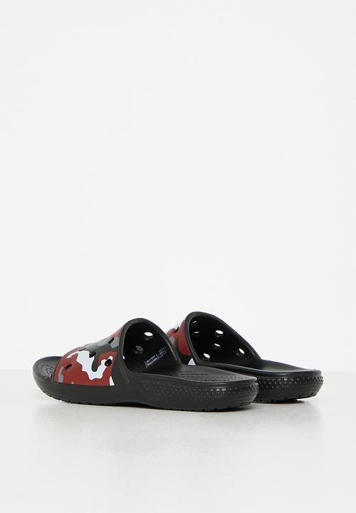 Crocs - Classic crocs camo slide k - black & red
