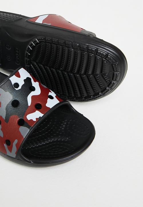 Crocs - Classic crocs camo slide k - black & red