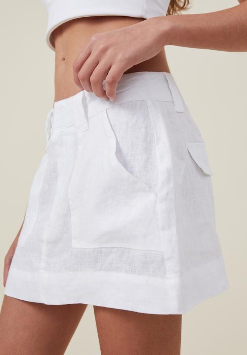 Cotton On - Florence linen utility skirt - brightest white