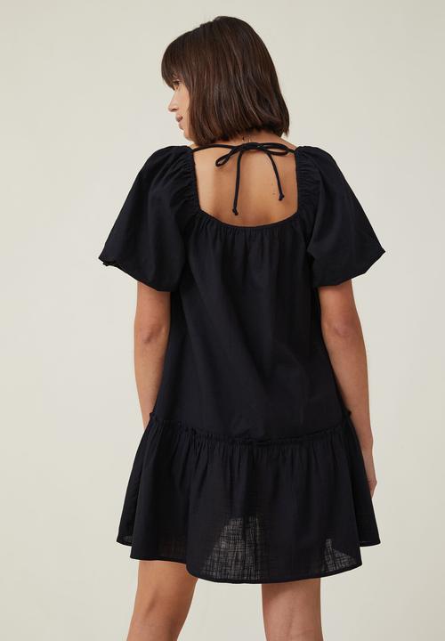 Cotton On - Harlow short sleeve mini dress - black