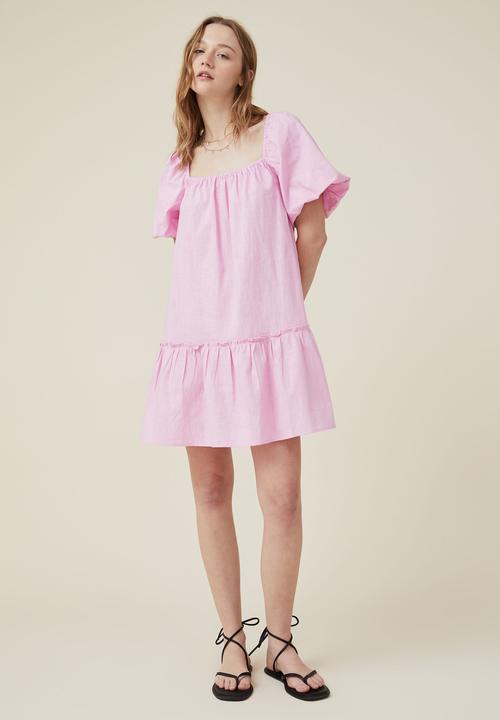 Cotton On - Harlow short sleeve mini dress - cape pink