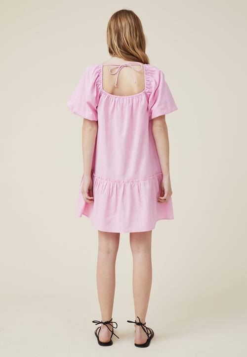 Cotton On - Harlow short sleeve mini dress - cape pink