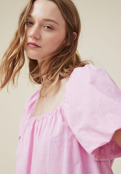 Cotton On - Harlow short sleeve mini dress - cape pink