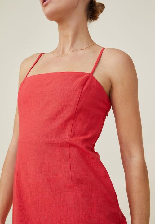 Cotton On - Molly strappy mini dress - summed red
