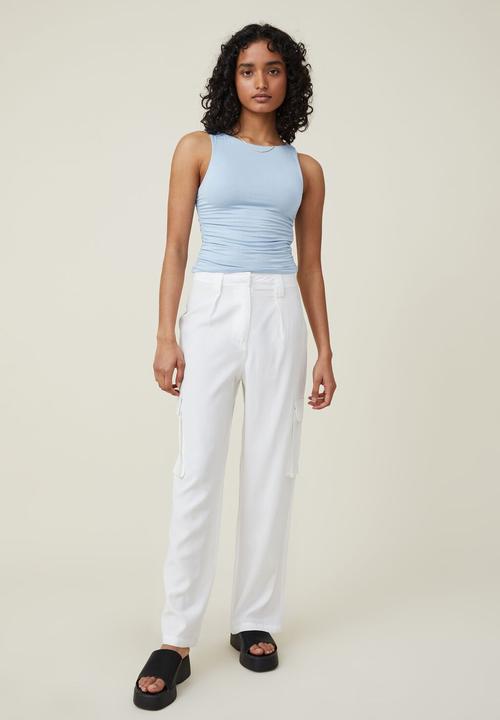Cotton On - Nadia wide neck gathered tank - seaside