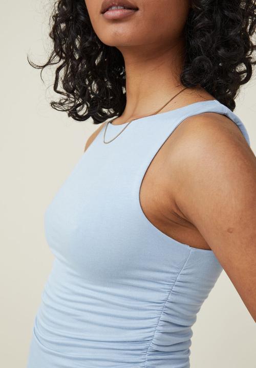 Cotton On - Nadia wide neck gathered tank - seaside