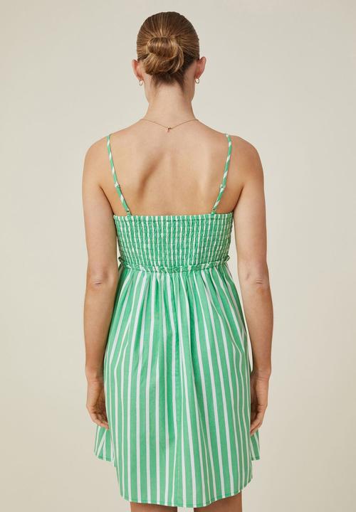 Cotton On - Piper strappy mini dress - garden green stripe